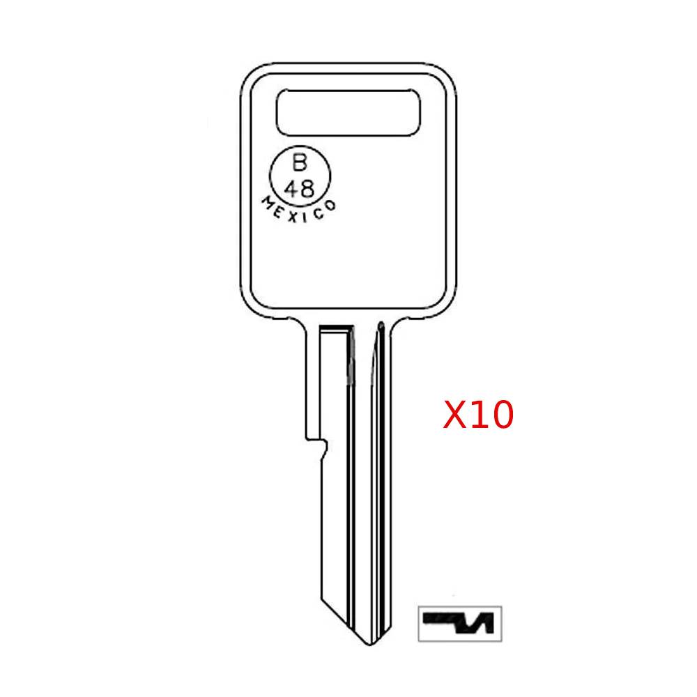 GM Key Blank - B48 / GM-6E (Packs of 10)