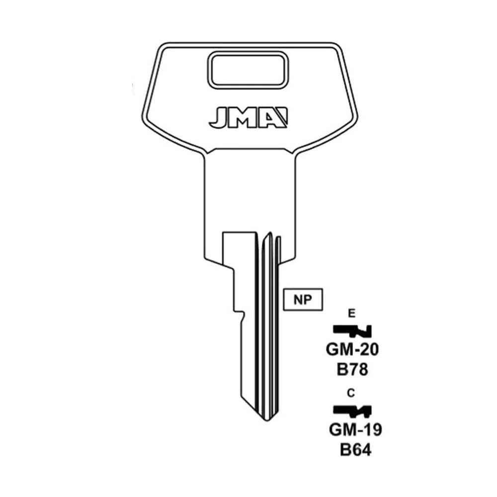 GM Key Blank - B78 / GM-20