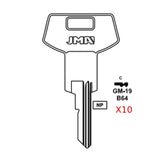 GM Key Blank - B64 / GM-19 (Packs of 10)