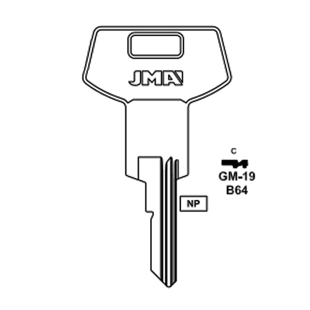 GM Key Blank - B64 / GM-19