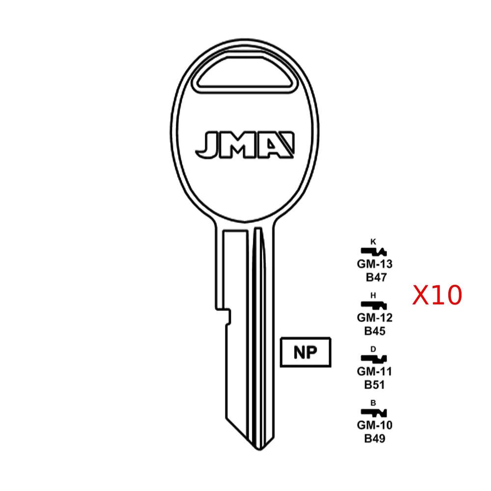 GM Key Blank - B49 / GM-10   (Packs of 10)