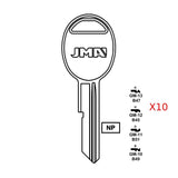 GM Key Blank - B49 / GM-10   (Packs of 10)