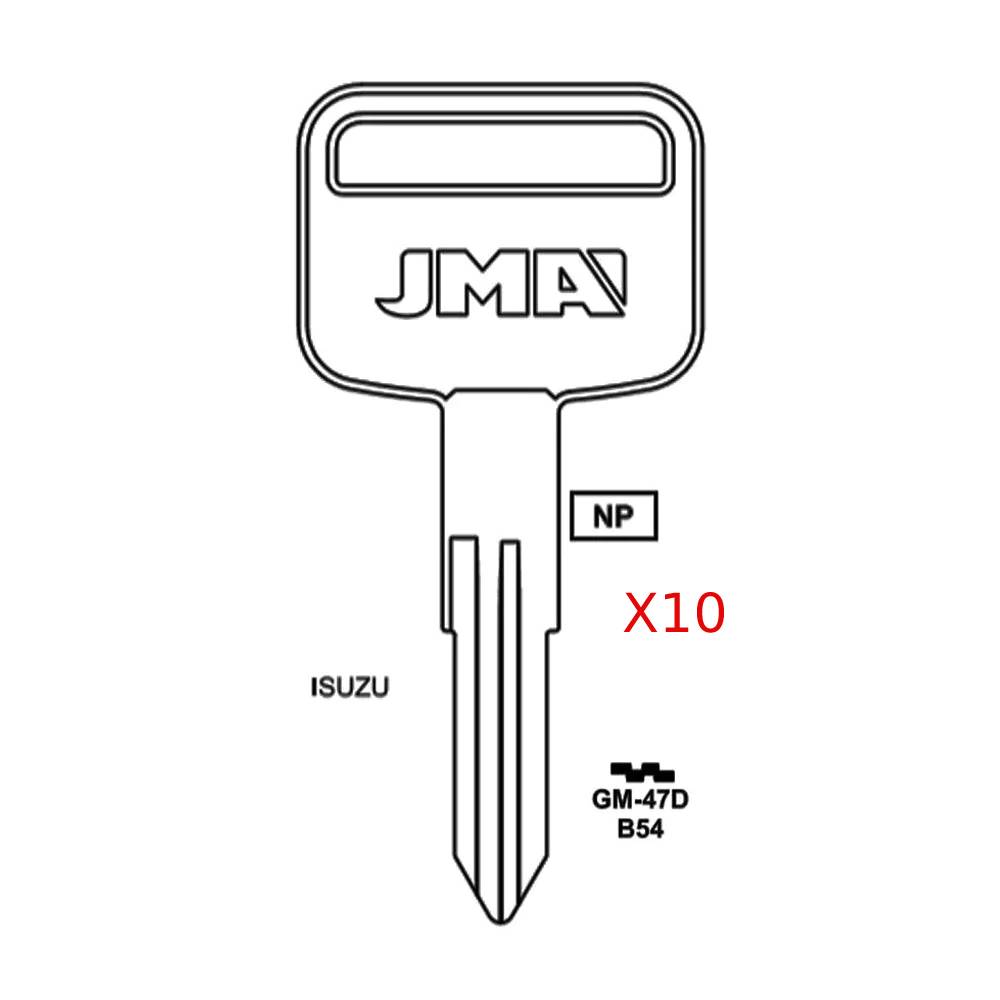 GM Key Blank - B54 / GM-47D  (Packs of 10)