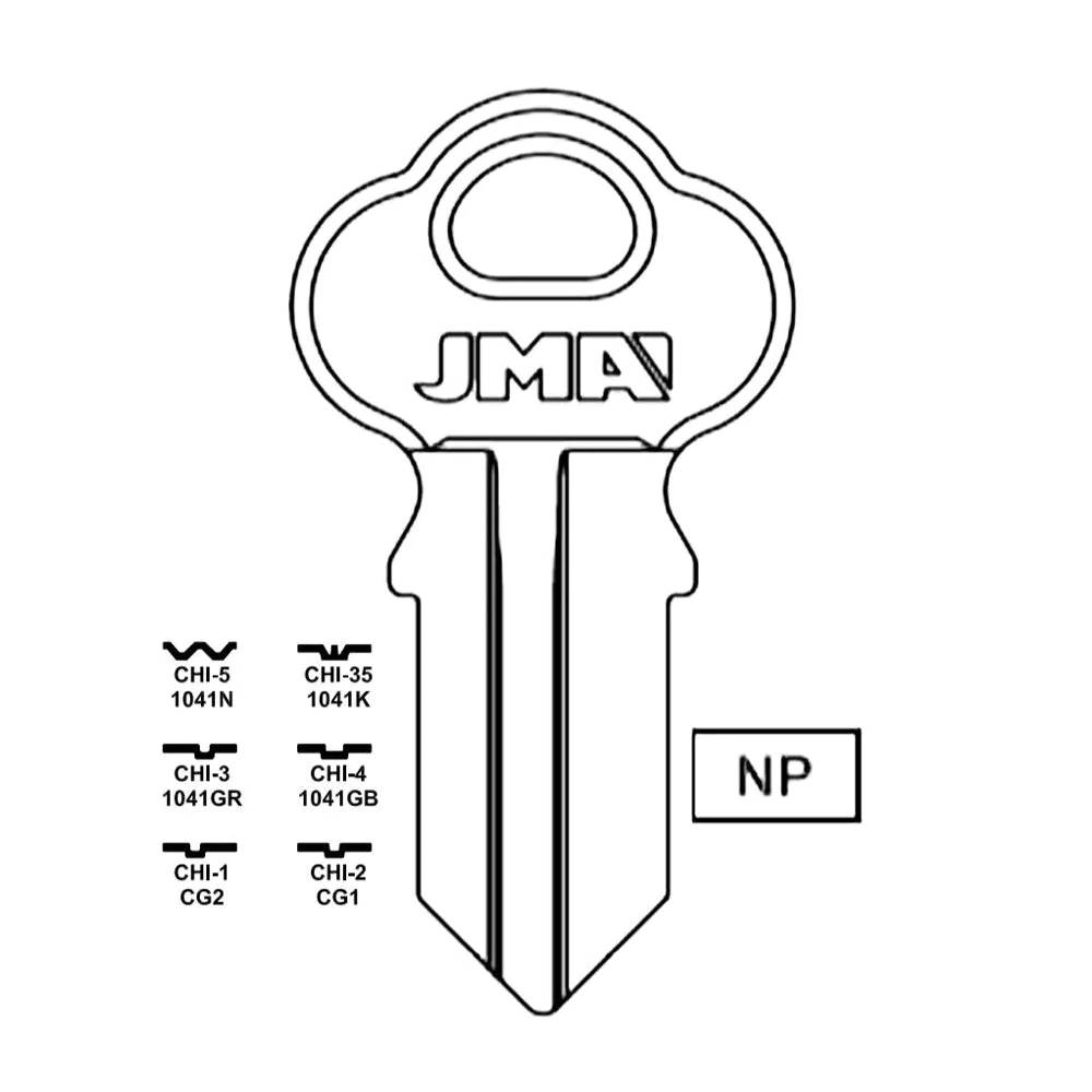 GM 1041G Slideout Key Blank - CG1 / CHI-2