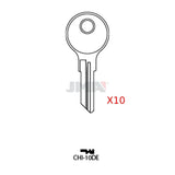 JMA CHI-10DE / AP2 / K102 / 102AM Chicago 6-Wafer Cabinet Key (Pack of 10)