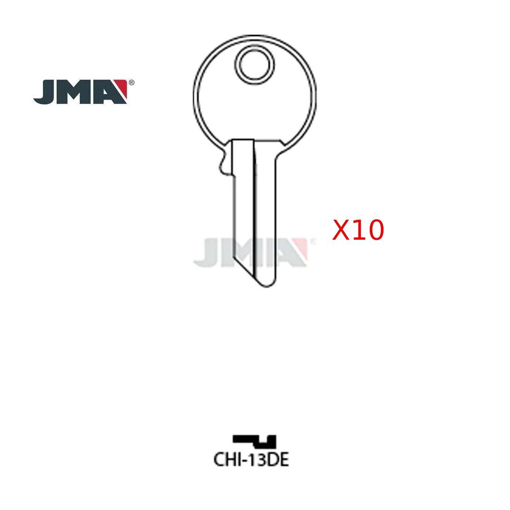 JMA CHI-13DE / CG17 / KP1 / 1041Y Chicago Cabinet Key - Brass (Pack of 10)