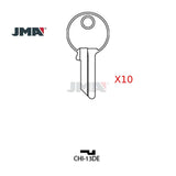 JMA CHI-13DE / CG17 / KP1 / 1041Y Chicago Cabinet Key - Brass (Pack of 10)