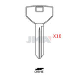 JMA CHR-9E/ Y154 / P1789 Chrysler Dodge Jeep Metal Key (Pack of 10)