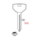 Chrysler Jeep Dodge Mitsubishi Key Blank - Y157 / CHR-14E (Packs of 10)