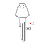 Chrysler Dodge Jeep Key Blank - Y152 / CHR-8E (Packs of 10)