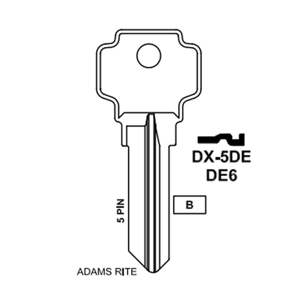 MD17 5-Pin Dexter Commercial & Residential Key Blank - DE6 BR / DX-5D