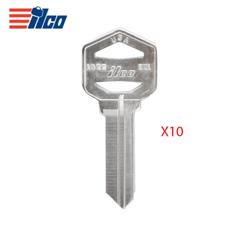 ILCO AL00001132 Donner Kwikset Nickel Plated House Key Blank (Pack of 10)