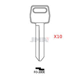 JMA FO-20DE Ford / Lincoln / Mercury / Mazda H54 Metal Key (Pack of 10)