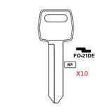 Ford Lincoln Mercury Key Blank - H51 / FO-21DE (Packs of 10)