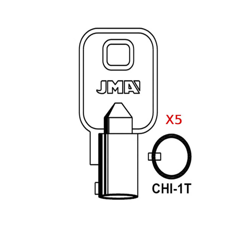 1137B Chicago / Harley Davidson Motorcycle Tubular Key Blank - 1137B / CHI-1T (Packs of 5)