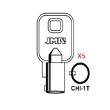 1137B Chicago / Harley Davidson Motorcycle Tubular Key Blank - 1137B / CHI-1T (Packs of 5)