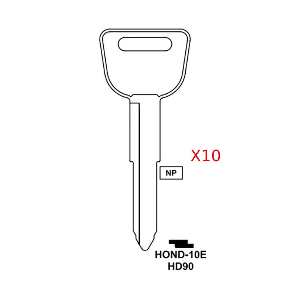 Honda Acura Key Blank - HD90 / HOND-10E (Packs of 10)