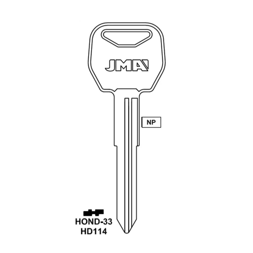 Honda Key Blank - HD114 / HOND-33