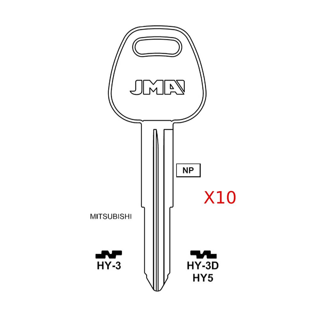 Hyundai Mitsubishi Key Blank - HY5 / HY-3D (Packs of 10)