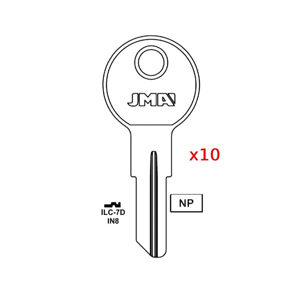 1054B Commercial & Residencial Key Blank - IN8 / ILC-7D (Packs of 10)