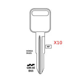 Isuzu Key Blank - B65 / GM-4E (Packs of 10)