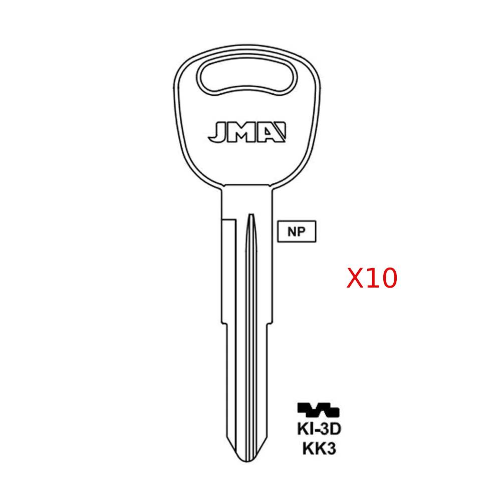 Kia Key Blank - KK3 / KI-3D (Packs of 10)