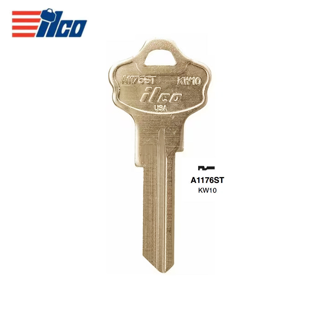 A1176ST Kwikset Commercial & Residencial Key Blank - Brass - KWI-2D / KW10