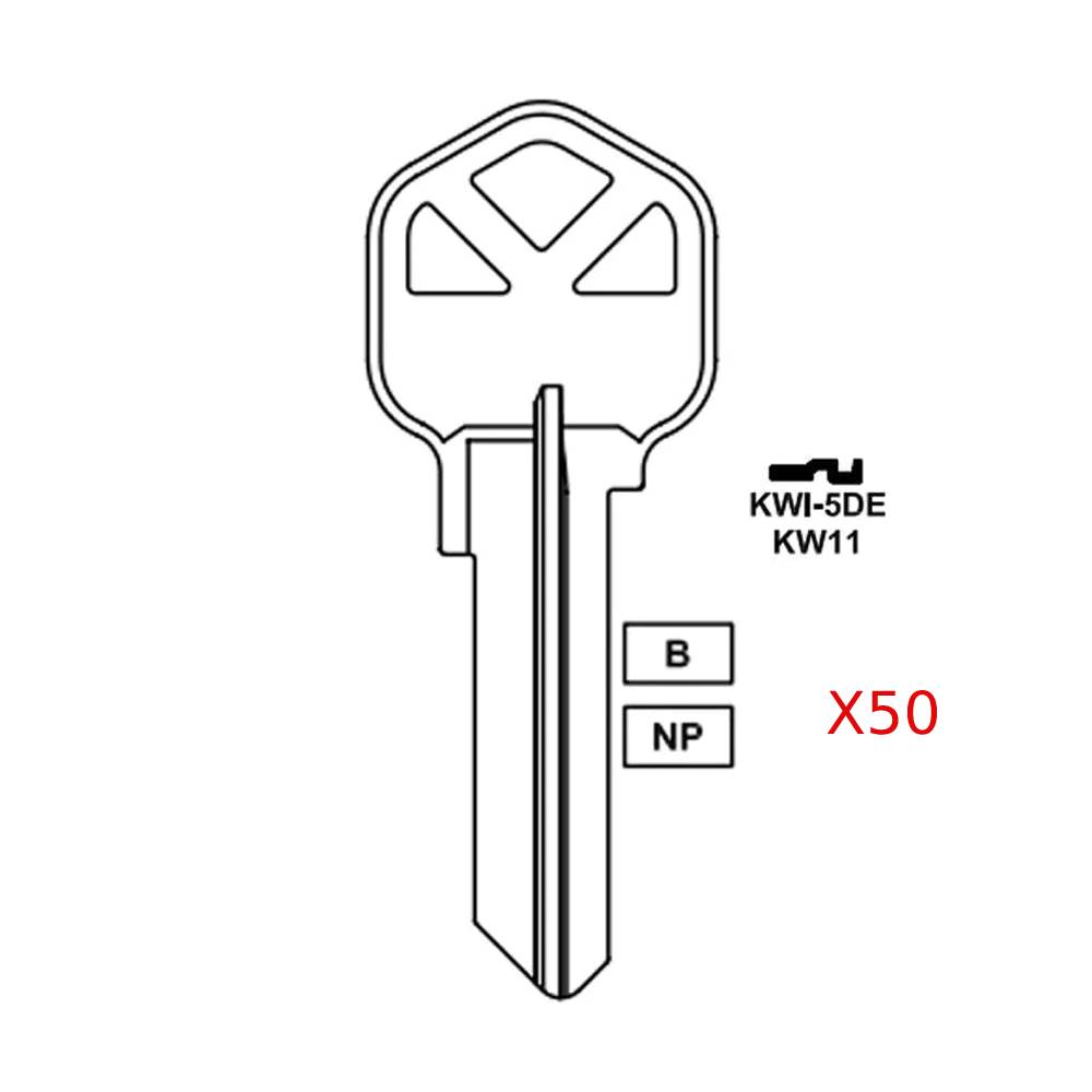 KW10 Small Bow - Brass Finish Key Blank - KW11 BR / KWI-5DE (Packs of 50)