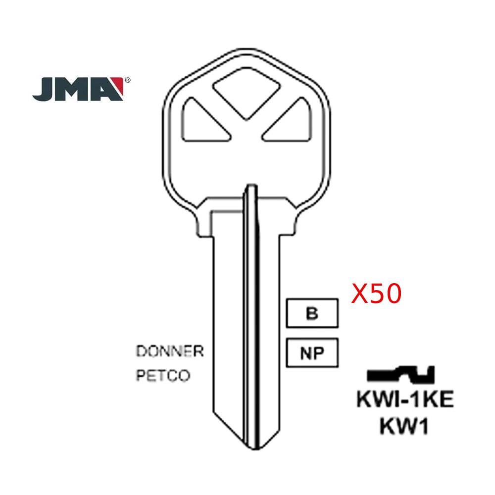 JMA for Brass Finish Key / KW1 BR - 50 Pack