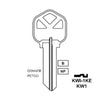 Nickel Plated Finish Key Blank - KW1 NP / KWI-1KE