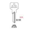 JMA KWI-2DC KW1 Keys - Brass Finish Kwikset Key Blanks - Do Not Duplicate (Pack of 10)