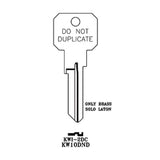 JMA KWI-2DC KW1 Keys - Brass Finish Kwikset Key Blanks - Do Not Duplicate