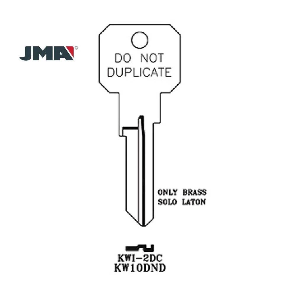 JMA KWI-2DC KW1 Keys - Brass Finish Kwikset Key Blanks - Do Not Duplicate