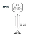 JMA KWI-2DC KW1 Keys - Brass Finish Kwikset Key Blanks - Do Not Duplicate