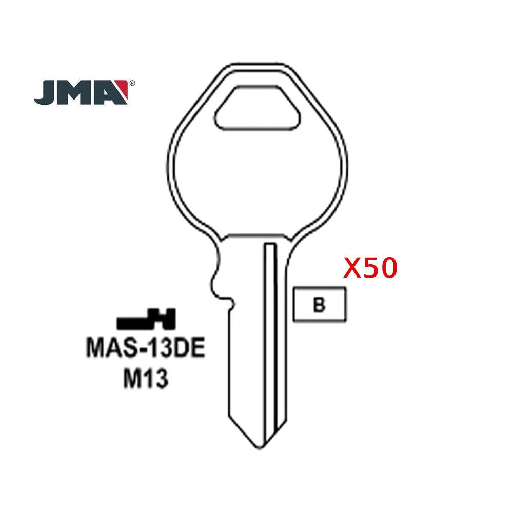 1092DS Master 4-Pin Padlock Key Blank - Brass Finish - M13 BR / MAS-13DE (Packs of 50)