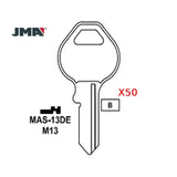 1092DS Master 4-Pin Padlock Key Blank - Brass Finish - M13 BR / MAS-13DE (Packs of 50)