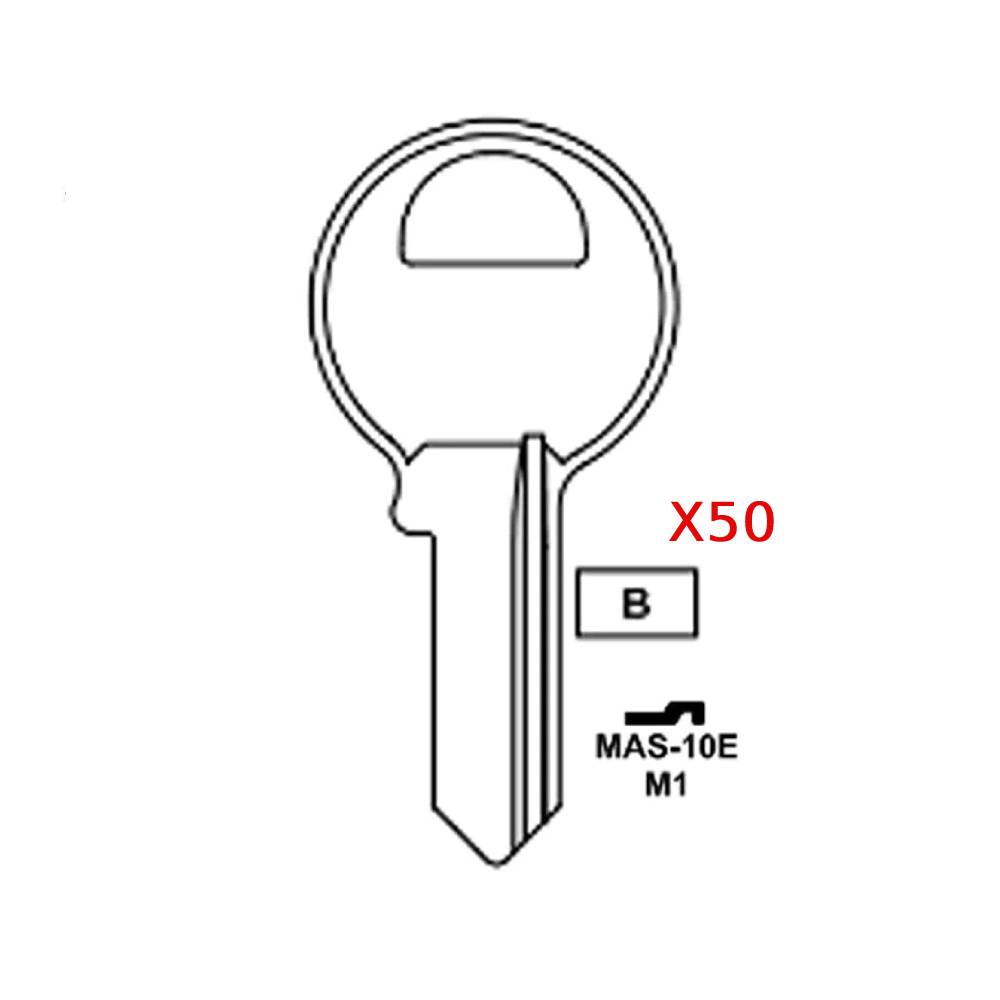 1092 Master 4-Pin Padlock Key Blank - Brass - M1 BR / MAS-10E (Packs of 50)