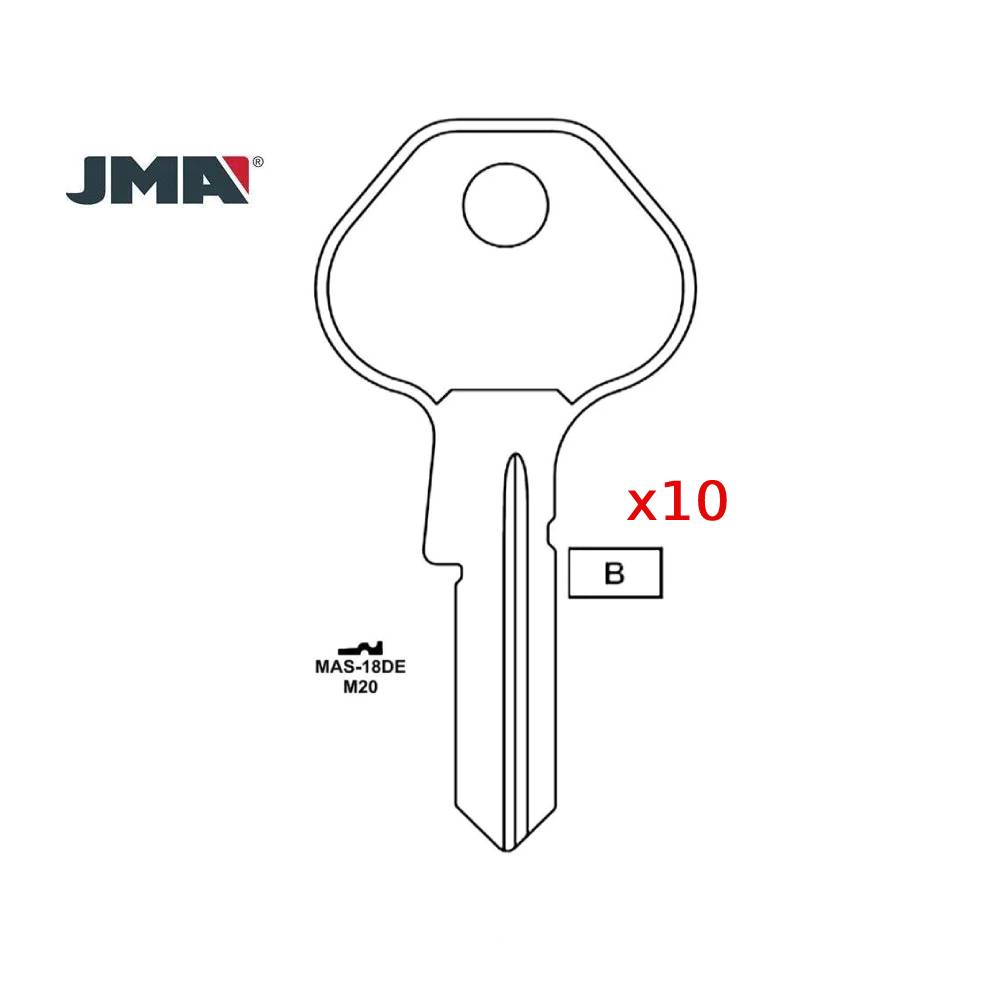 1092-6000 Master Padlock Key Blank - M20 / MAS-18DE (Packs of 10)