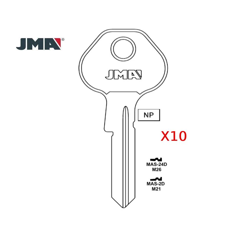 1092-7000 6-PIN Master Padlock Key Blank - M21 / MAS-2D (Packs of 10)