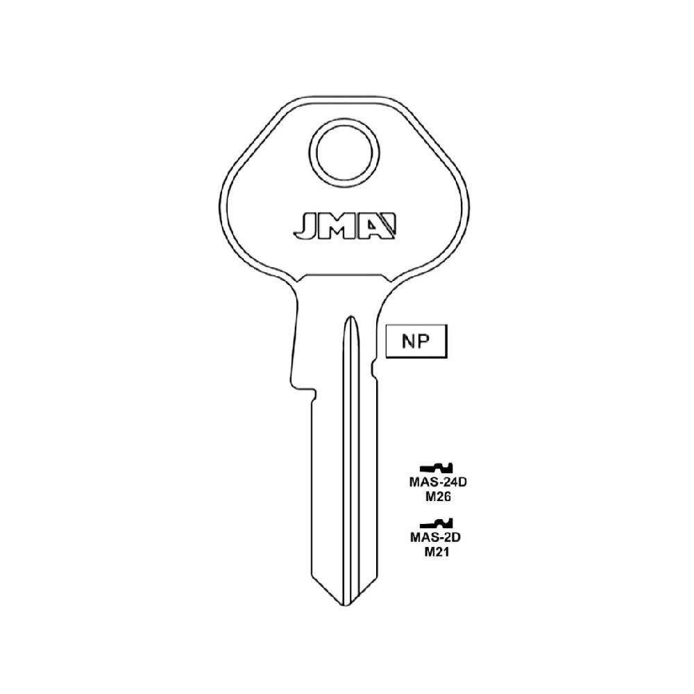 1092-7000 6-PIN Master Padlock Key Blank - M21 / MAS-2D