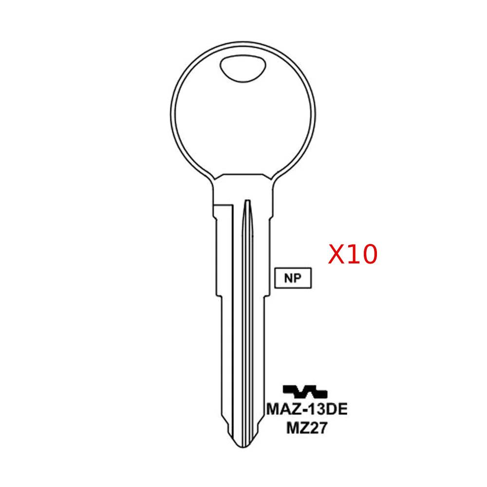 Mazda Mechanical Key Blank - MZ27 / MAZ-13DE (Packs of 10)