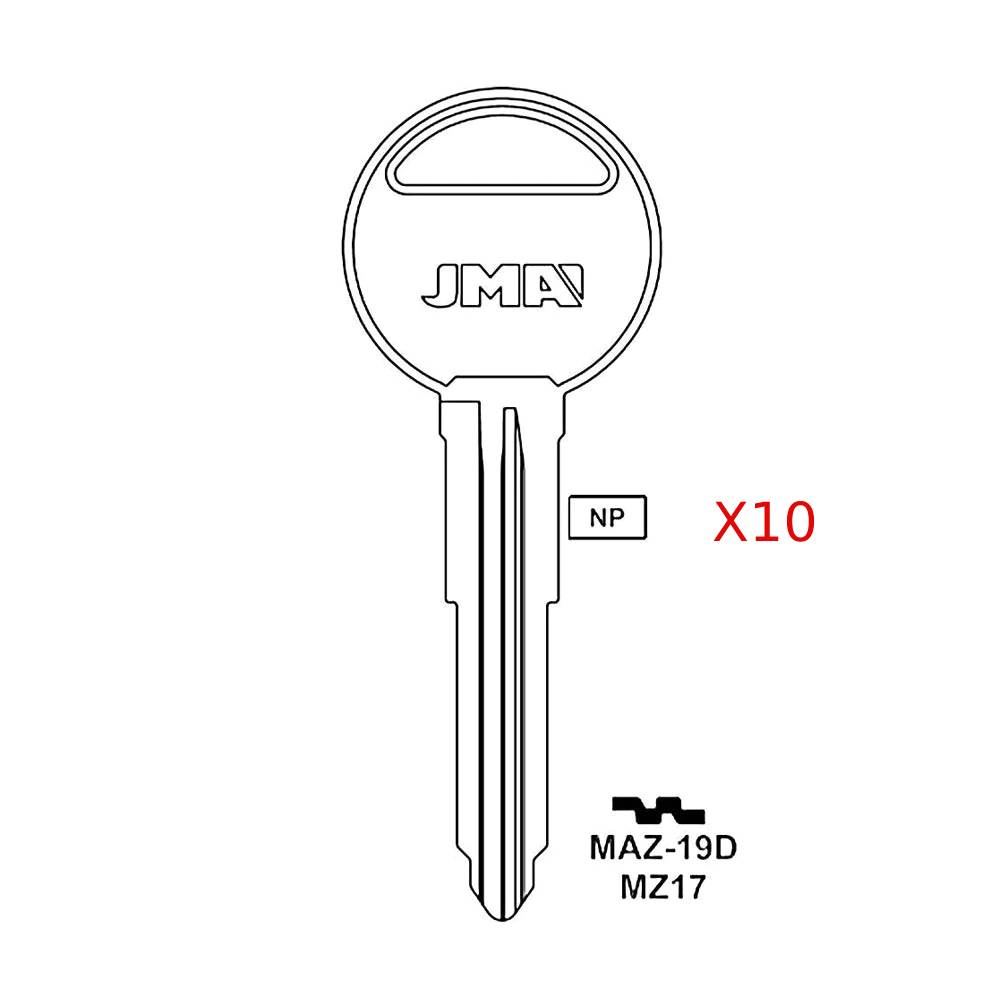 Mazda Key Blank - MZ17 / MAZ-19D (Packs of 10)