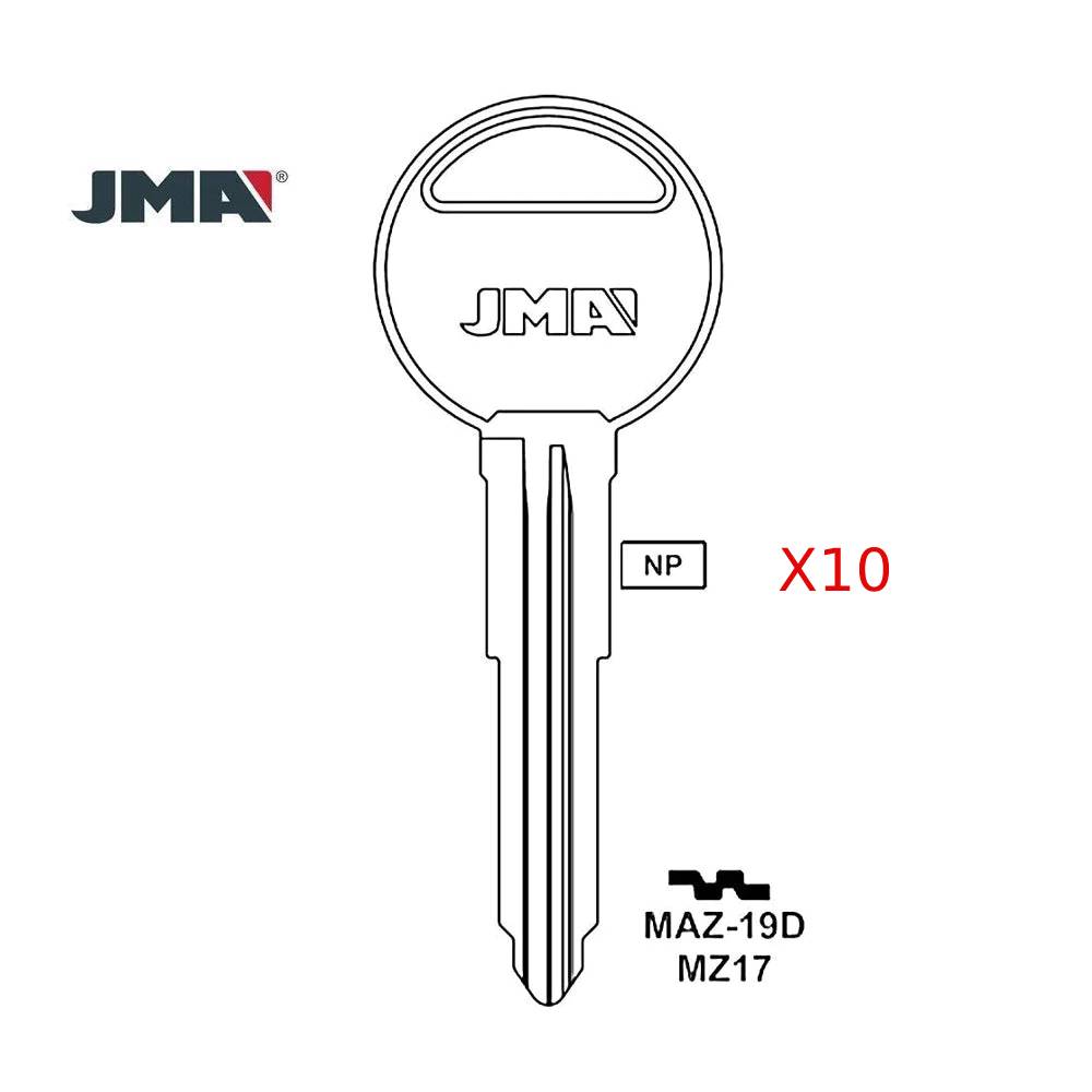 Mazda Key Blank - MZ17 / MAZ-19D (Packs of 10)