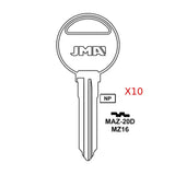 Mazda Key Blank - MZ16 / MAZ-20D (Packs of 10)