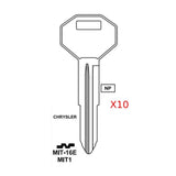 Chrysler Dodge Mitsubishi Key Blank MIT1 / MIT-16E (Packs of 10)