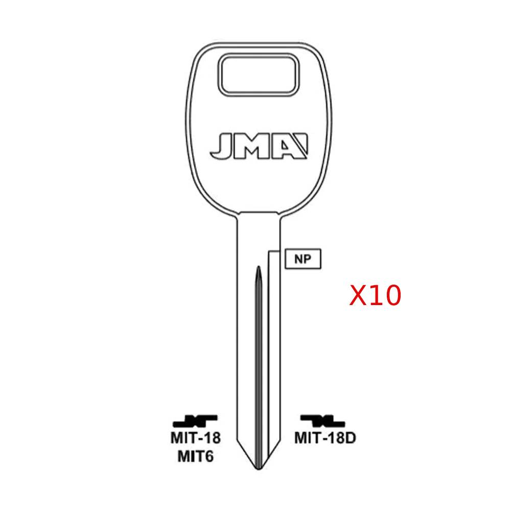 Mitsubishi Key Blank MIT6 / MIT-18 (Packs of 10)