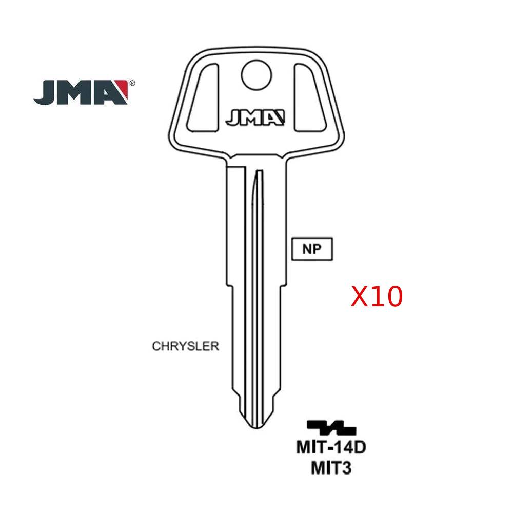 Mitsubishi Key Blank - MIT3 / MIT-14D (Packs of 10)