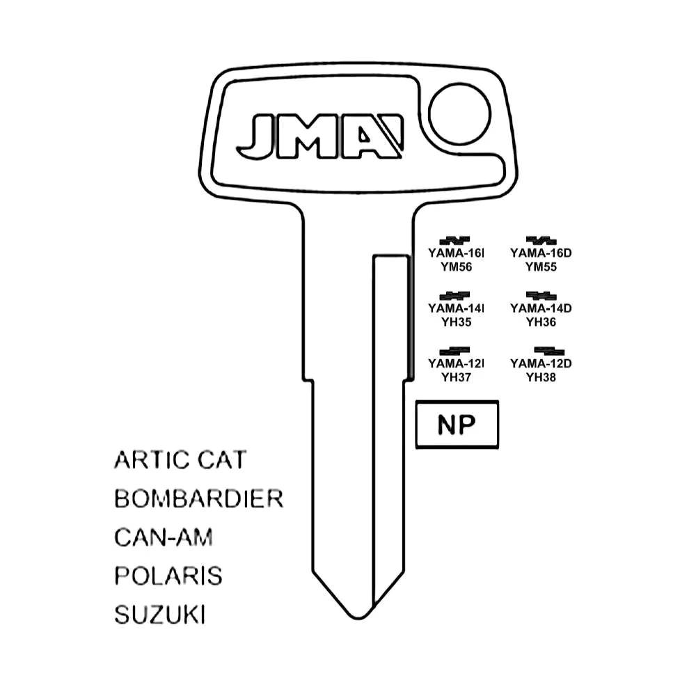 Yamaha Motorcycle Key Blank - YM56 / YAMA-16I