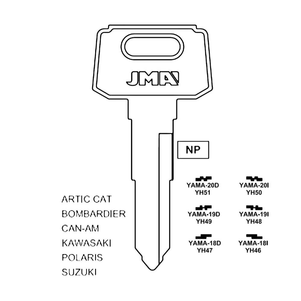 Yamaha Motorcycle Key Blank - YH47 / YAMA-18D