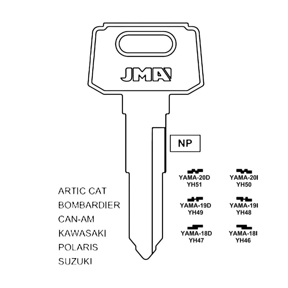 Yamaha Motorcycle Key Blank - YH46 / YAMA-18I